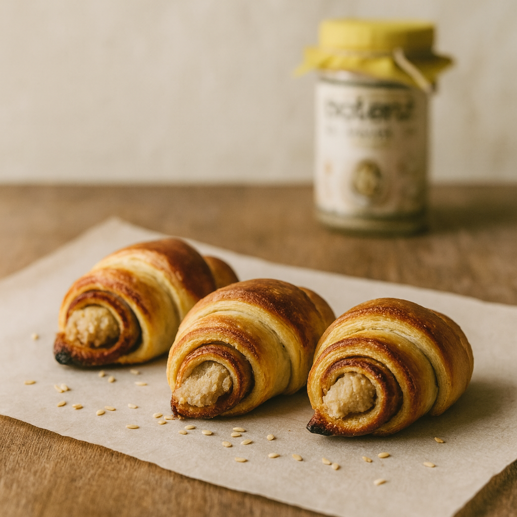 רוגלך ממולא בחלווה ושומשום מלא בערכים בריאים