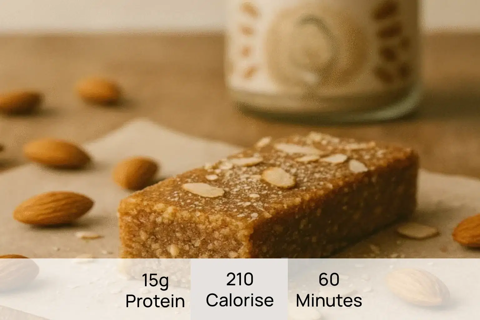 חטיף אנרגיה משקדים בריא עם חלבון