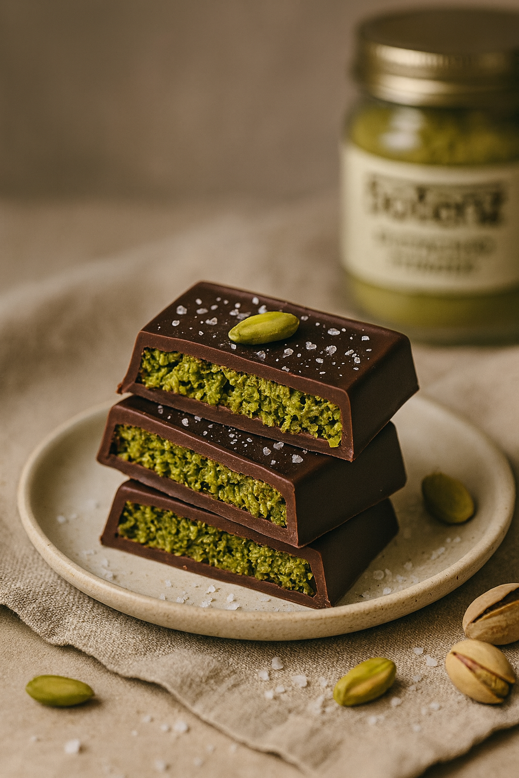 high protein dubai chocolate bar with a lot pf pistachio butter recipe