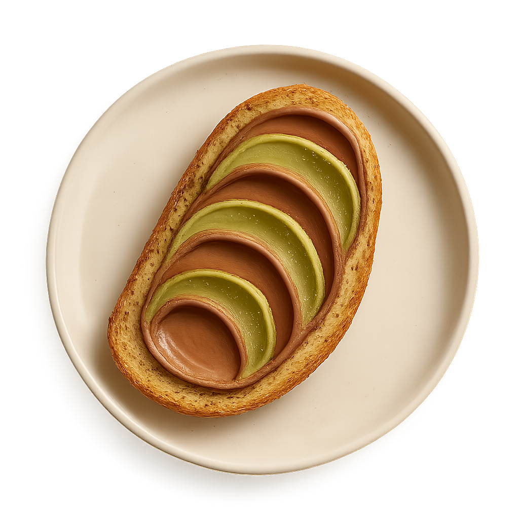 טוסט עם שוקולד ופיסטוק מעולה על צלחת