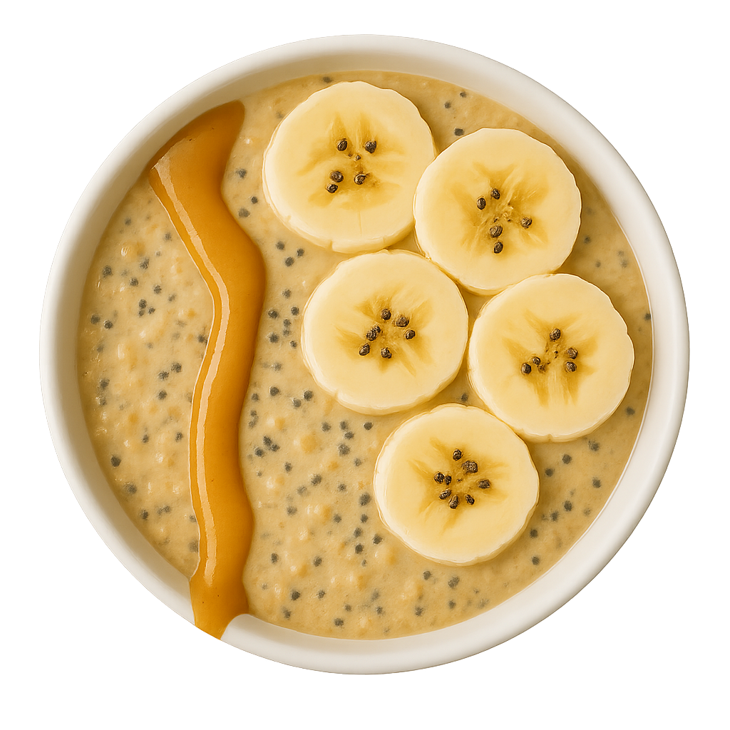 Creamy banana peanut butter smoothie bowl with sliced bananas — Botenz protein smoothie recipe