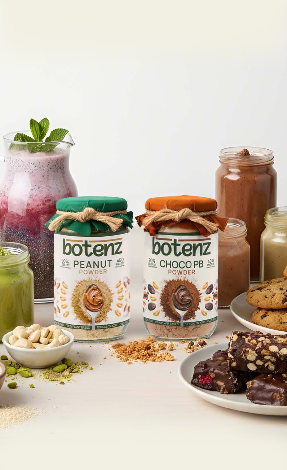 Botenz peanut butter powder main picture with low calories and sugar free