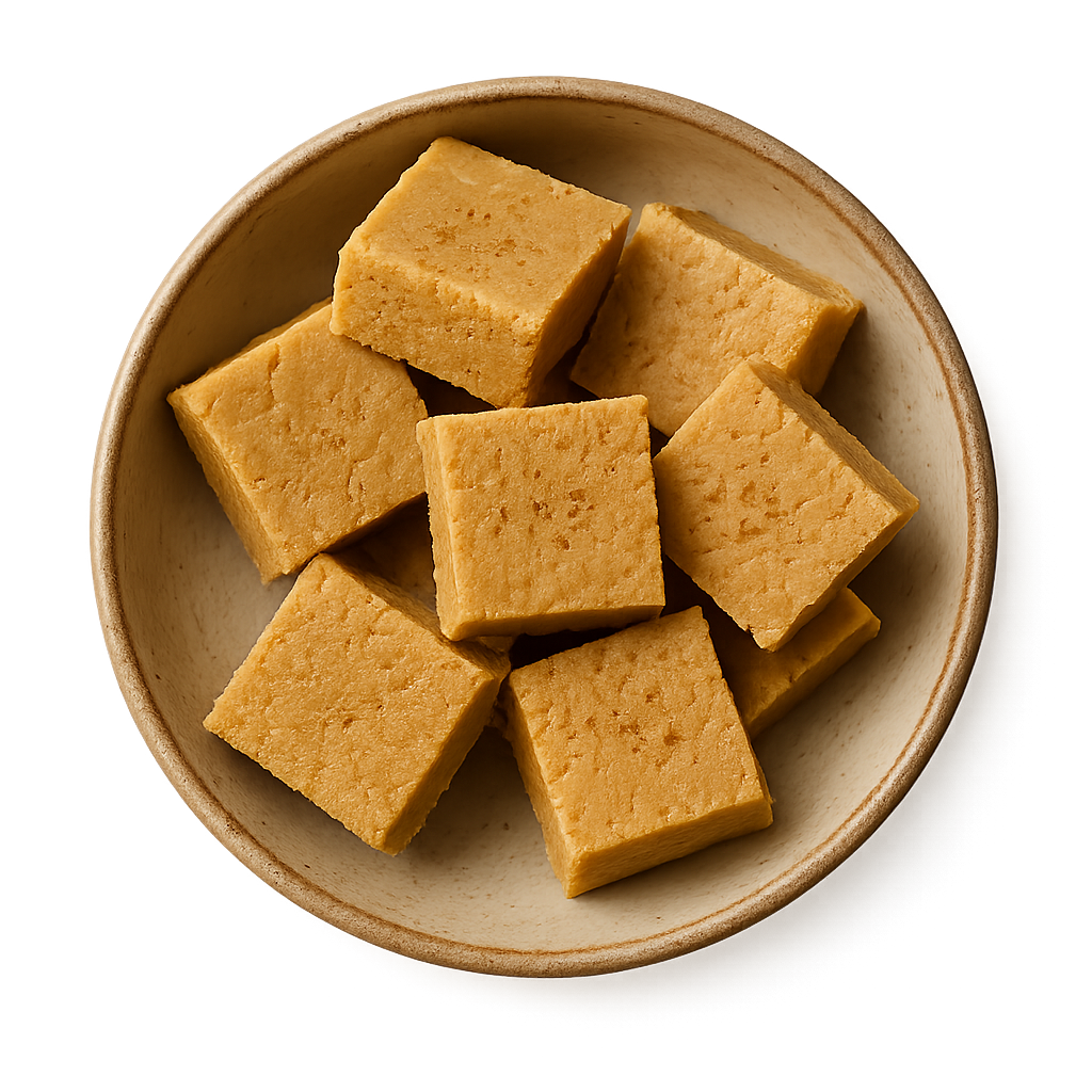 keto peanut barfi recipe — top-down view of peanut dish in a bowl
