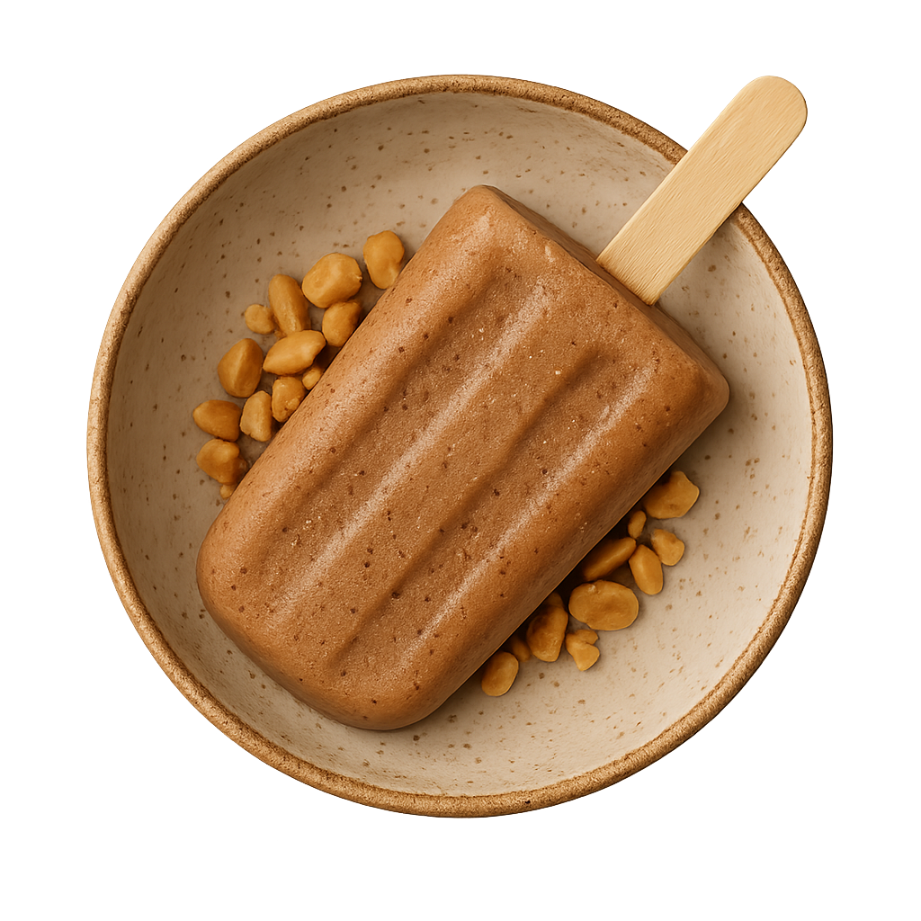 chocolate protein kulfi recipe — top-down view of peanut_cacao dish in a bowl