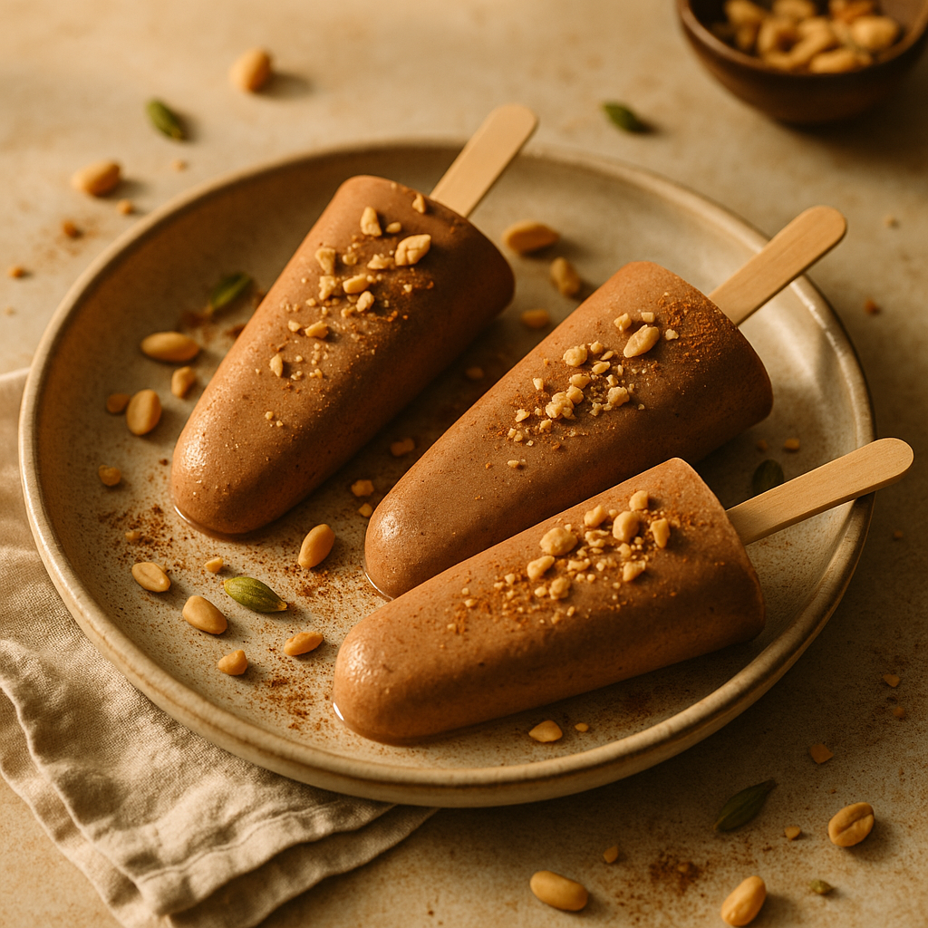 chocolate protein kulfi recipe — peanut_cacao dish plated and ready to serve